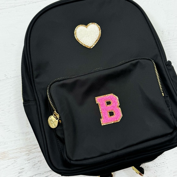 Stoney Clover Lane Black Mini Backpack Customized B Heart - Picture 3 of 7